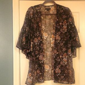 American Eagle Outfitters Floral Kimono Top - Black and Blue